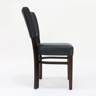 Restaurant Wooden Dining Chair with PU Leather Upholstery and Walnut/ Natural/ Black Cover
