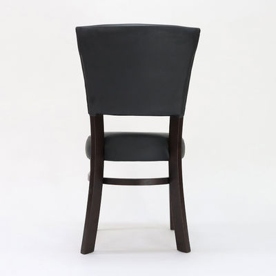 Restaurant Wooden Dining Chair with PU Leather Upholstery and Walnut/ Natural/ Black Cover