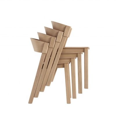 OEM Service Accepted Modern Nordic Dining Room Antique Curved Solid Wood Stackable Chair Fully Assembled with and OEM