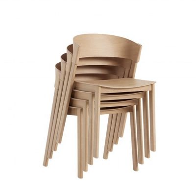 OEM Service Accepted Modern Nordic Dining Room Antique Curved Solid Wood Stackable Chair Fully Assembled with and OEM