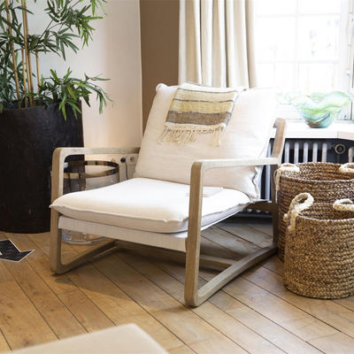 Solid Wood Nordic Lounge Leisure KD Disassembly Sofa Chair For Living Room with Natural Wood Frame Design Model