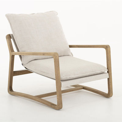 Solid Wood Nordic Lounge Leisure KD Disassembly Sofa Chair For Living Room with Natural Wood Frame Design Model