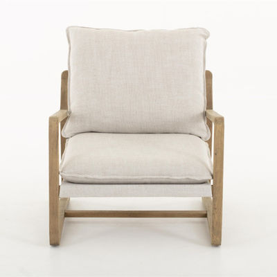 Solid Wood Nordic Lounge Leisure KD Disassembly Sofa Chair For Living Room with Natural Wood Frame Design Model