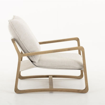 Solid Wood Nordic Lounge Leisure KD Disassembly Sofa Chair For Living Room with Natural Wood Frame Design Model