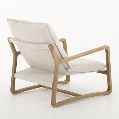 Solid Wood Nordic Lounge Leisure KD Disassembly Sofa Chair For Living Room with Natural Wood Frame Design Model