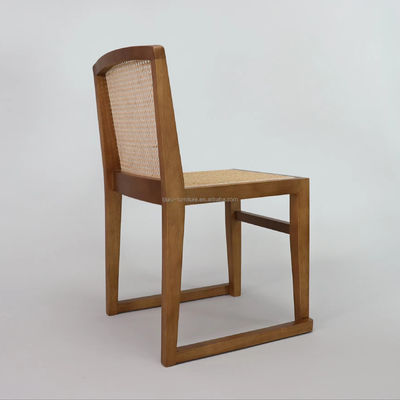 Solid Wood Dining Chairs U Stackable Rattan Backrest Furniture for Hotel Restaurant NO Folded Furniture Finish Nitrolacquer
