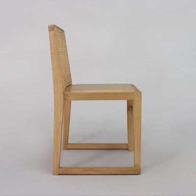 Solid Wood Dining Chairs U Stackable Rattan Backrest Furniture for Hotel Restaurant NO Folded Furniture Finish Nitrolacquer