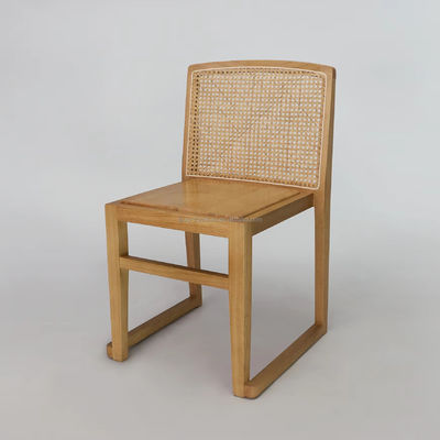 Solid Wood Dining Chairs U Stackable Rattan Backrest Furniture for Hotel Restaurant NO Folded Furniture Finish Nitrolacquer