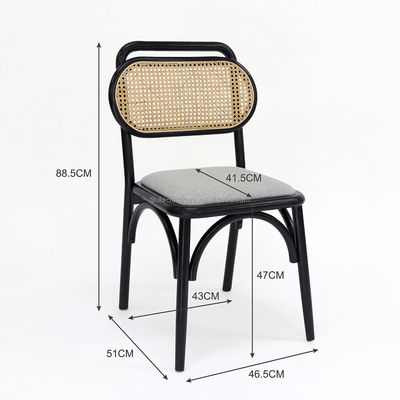 Customized Designs Wooden Rattan Chair for Dining W47*D51*H82.5CM in Natural Solid Wood