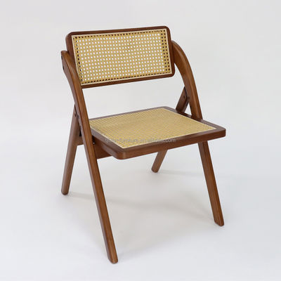 Dining Room Furniture Customized Foldable Rattan Solid Wood Dining Chair for Restaurant