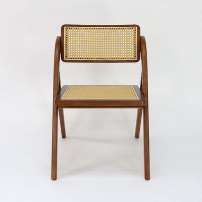 Dining Room Furniture Customized Foldable Rattan Solid Wood Dining Chair for Restaurant