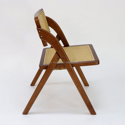 Dining Room Furniture Customized Foldable Rattan Solid Wood Dining Chair for Restaurant