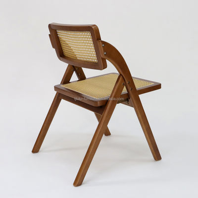Dining Room Furniture Customized Foldable Rattan Solid Wood Dining Chair for Restaurant