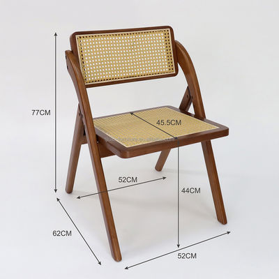 Dining Room Furniture Customized Foldable Rattan Solid Wood Dining Chair for Restaurant