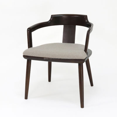 Classic Style Wooden Dining Chair Customized Fabric Upholstery for Restaurant Furniture