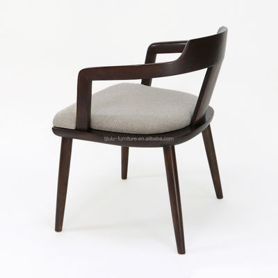 Classic Style Wooden Dining Chair Customized Fabric Upholstery for Restaurant Furniture