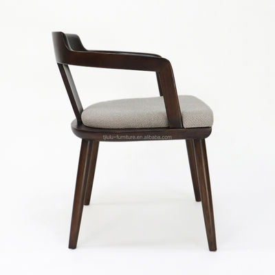 Classic Style Wooden Dining Chair Customized Fabric Upholstery for Restaurant Furniture
