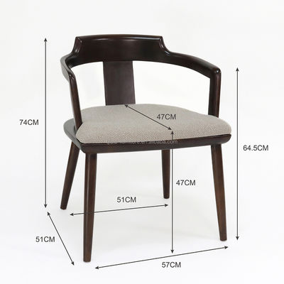 Classic Style Wooden Dining Chair Customized Fabric Upholstery for Restaurant Furniture