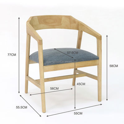 Customized Modern Wood Dining Chair for Restaurant Hotel Fabric Cover Walnut/Natural/Black