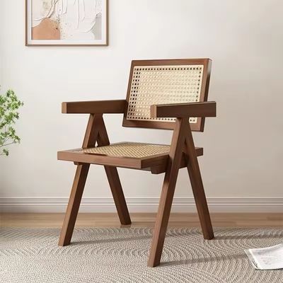 Solid Wood and Rattan Upholstery Nordic Dining Chair for Restaurant Modern Home Furniture Design