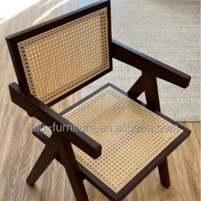 Solid Wood and Rattan Upholstery Nordic Dining Chair for Restaurant Modern Home Furniture Design