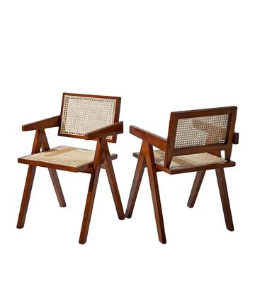 Solid Wood and Rattan Upholstery Nordic Dining Chair for Restaurant Modern Home Furniture Design
