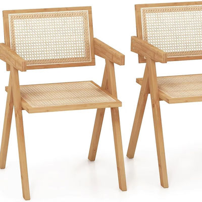 Solid Wood and Rattan Upholstery Nordic Dining Chair for Restaurant Modern Home Furniture Design