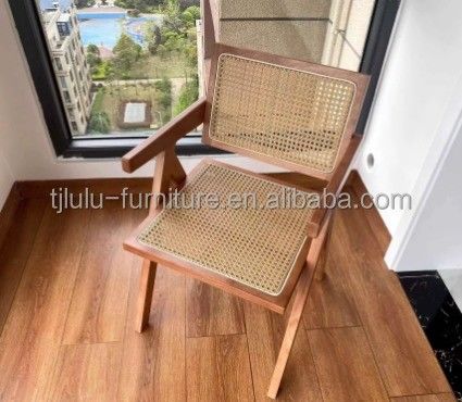 Solid Wood and Rattan Upholstery Nordic Dining Chair for Restaurant Modern Home Furniture Design