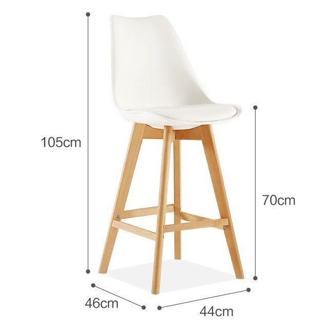 Coffee Shop Bar Furniture High Chair Solid Wood Bar Stool with Leather Function Japanese Style