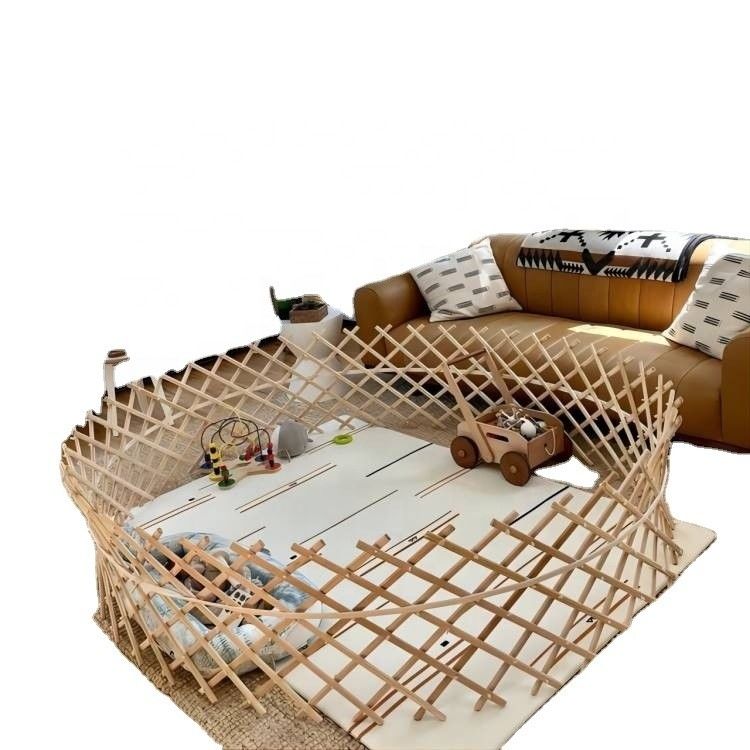 Eco Friendly Large Baby Playpen of Wood for Montessori Learning Sturdy Foldable and Customizable