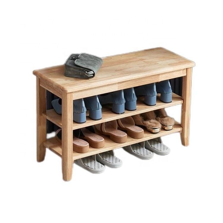 NO Folded Shoe Storage Rack Simple Household Shoe Cabinet Made of Beech Wood