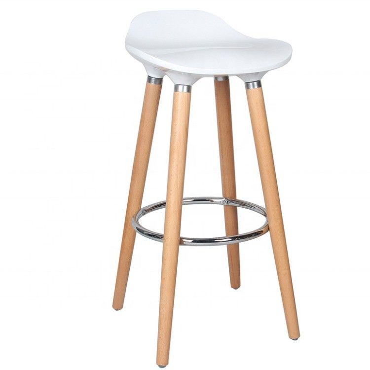 Bar Furniture Solid Wood Leg ABS Plastic Bar Chair for Modern High Stool Furniture