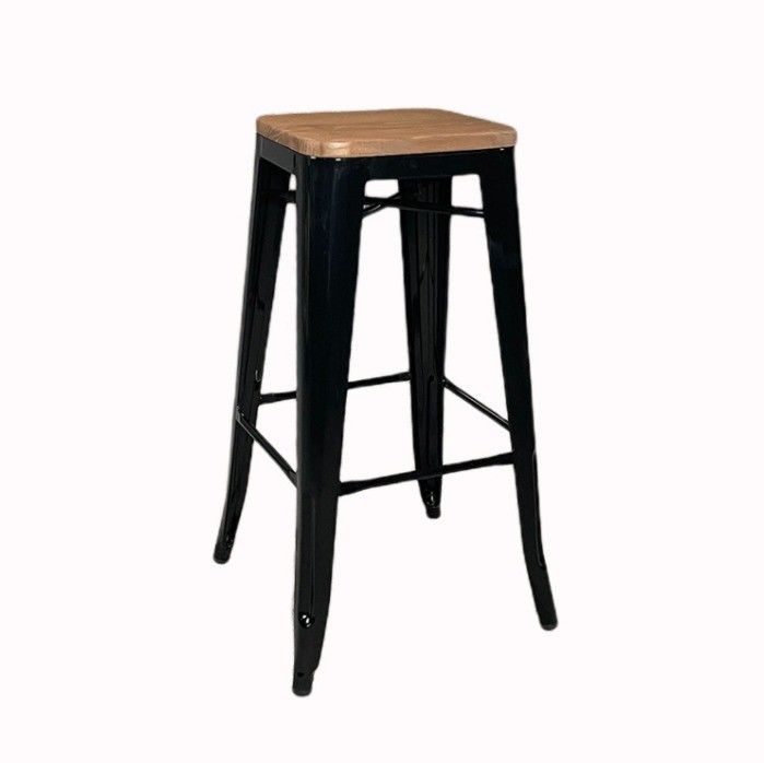 Antique Metal Bar Chair Stools Wooden Top High Chair for Bar Table in Kitchen and Dining Room
