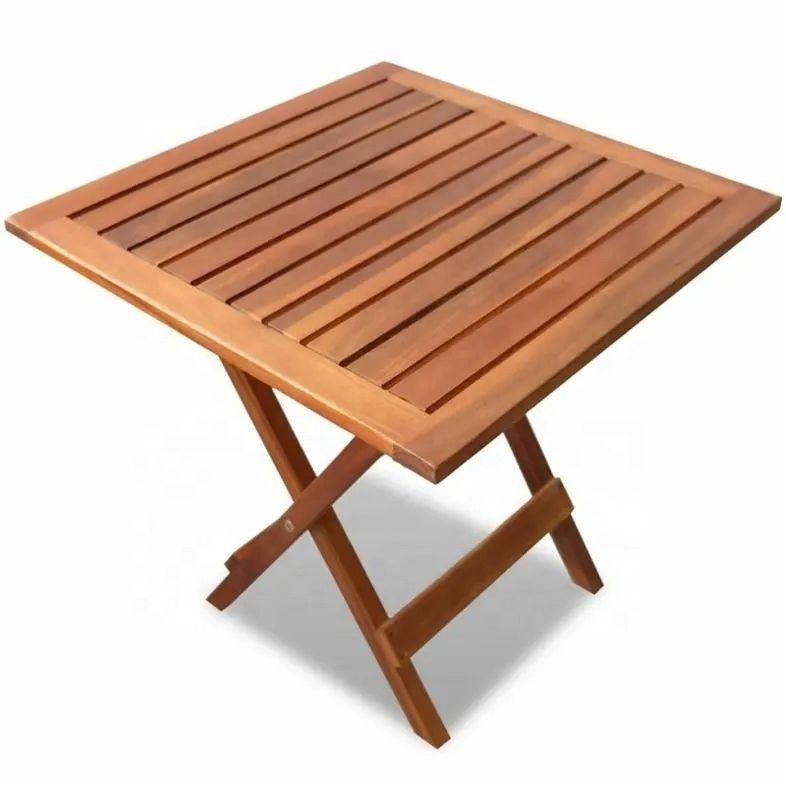 Picnic Solid Wood Frame Folding Garden Table for Outdoor Coffee Tea Drinks and Side Patio