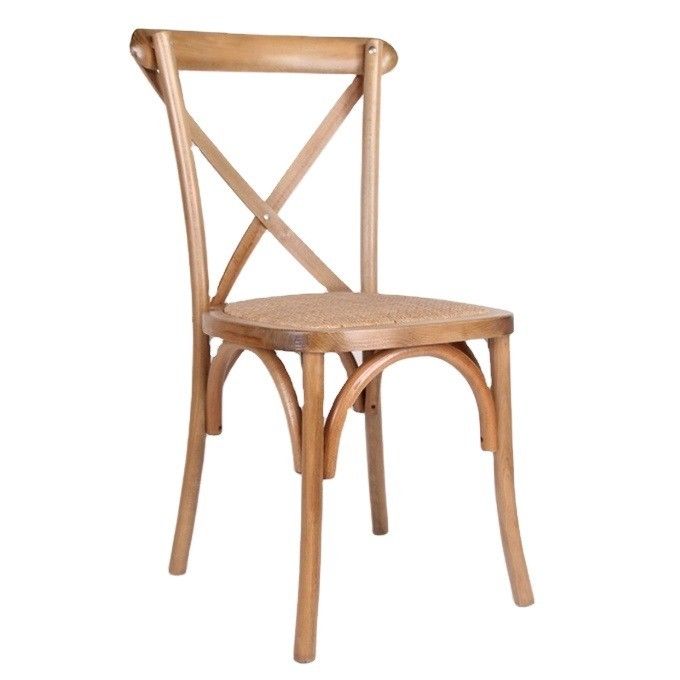 Rattan Cross Back Chair for Dining Room Wedding Modern Wooden Chair in Brown/Natural/White/Red Wine 25 Days Delivery
