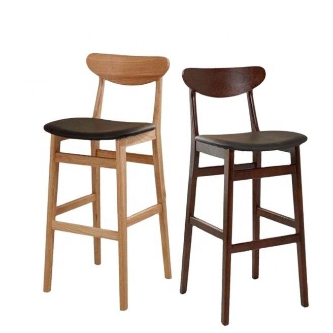 High Counter Bar Stool Chair With PU Leather Seat For Leisure Facilities Weight Limit 250kg With Leisure Facilities