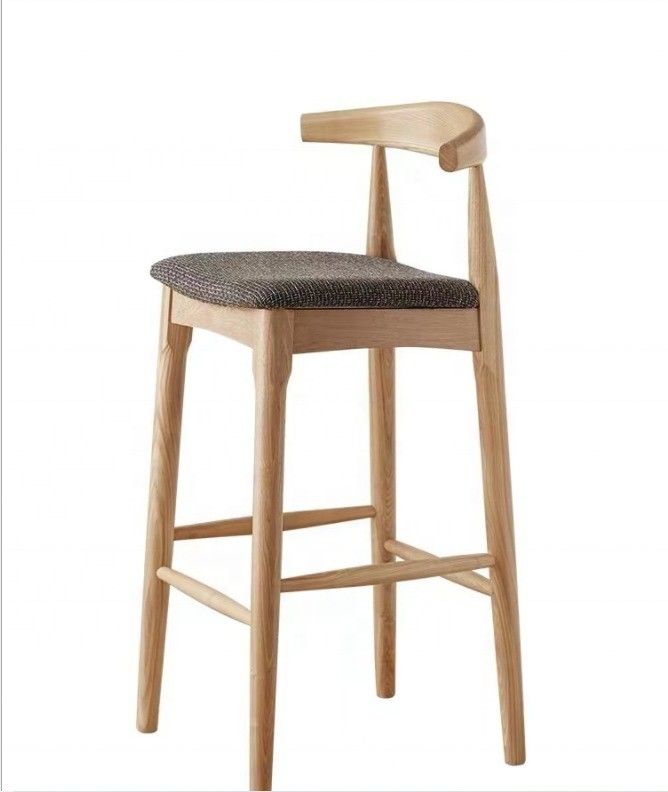 High Back Solid Wood Bar Chairs for Home Furniture Comfortable and Stylish