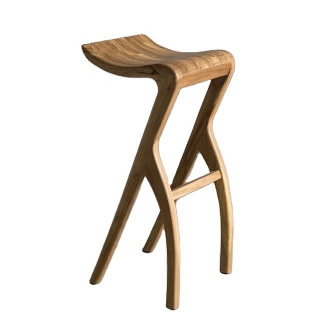 Customized high bar chair made of solid wood suitable for various bar or kitchen settings