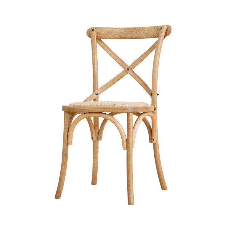 Restaurant and Hotel Solid Wood Woven Cross Back Chair in Modern Nordic Style for Wedding