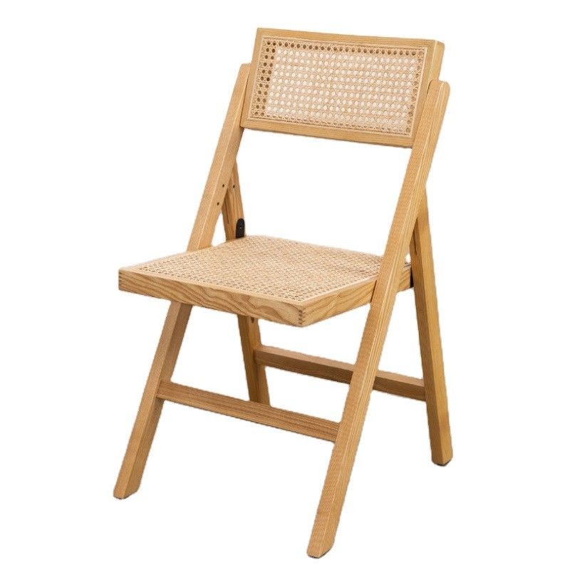 Modern Wood Chair Natural Rattan Solid Wood Folding Chair For Events With And Mail Packing Y