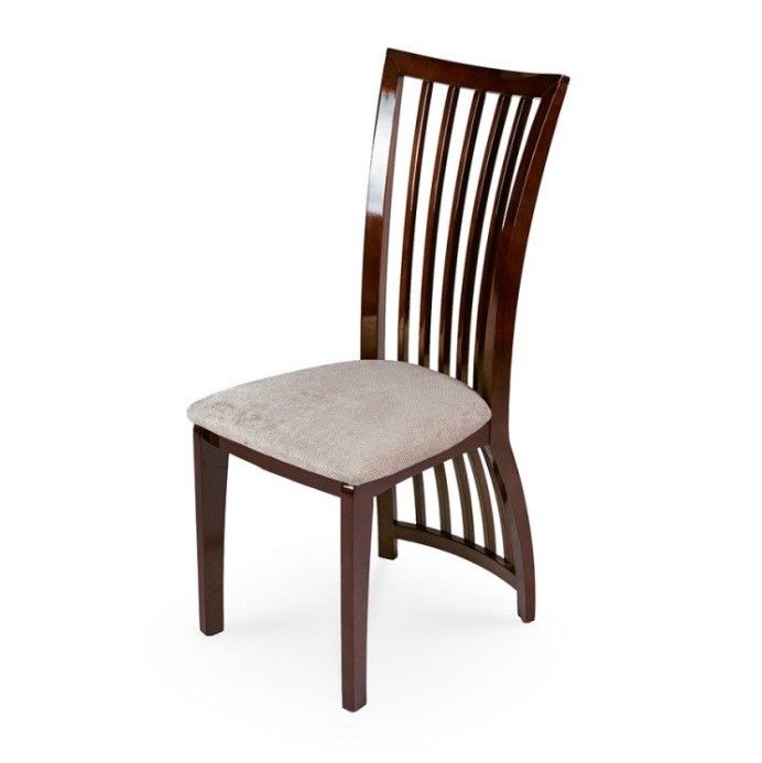 Dining Room Furniture High Back Chairs with Wooden Frame and Fabric Upholstery in Nordic Style