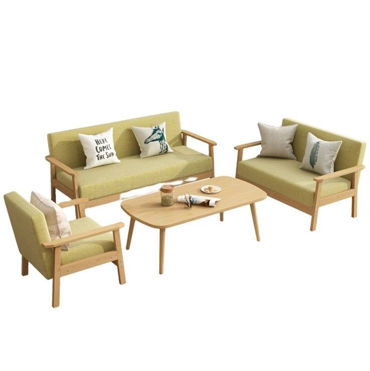 Modern Upholstered Wooden Sofa Sets Furniture for Living Room in 64/113/157cm*59cm*71/101/146cm