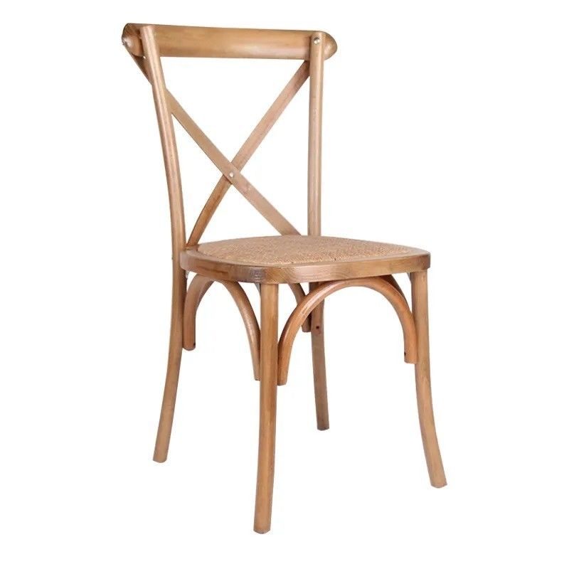 Solid Wood Cross Back Chairs with Nitrolacquer Finish and Modern Stacked Design W50*D44*H89CM