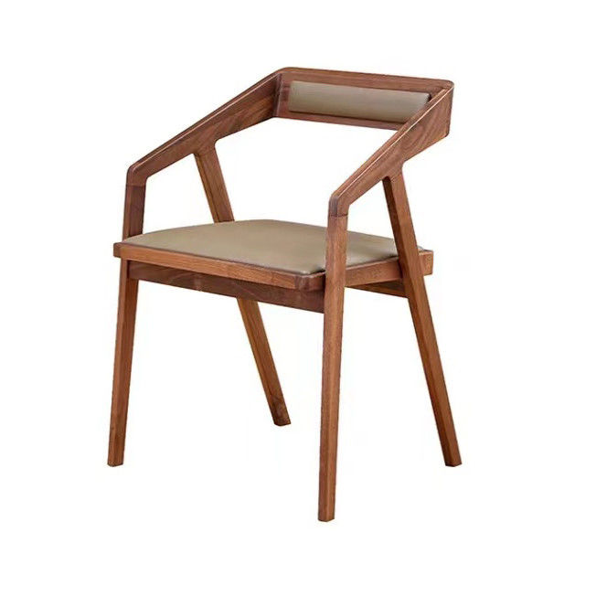 Wooden Arm Chair Restaurant Walnut Color Dining Solid Wood Chair for Specific in Dining Room Furniture