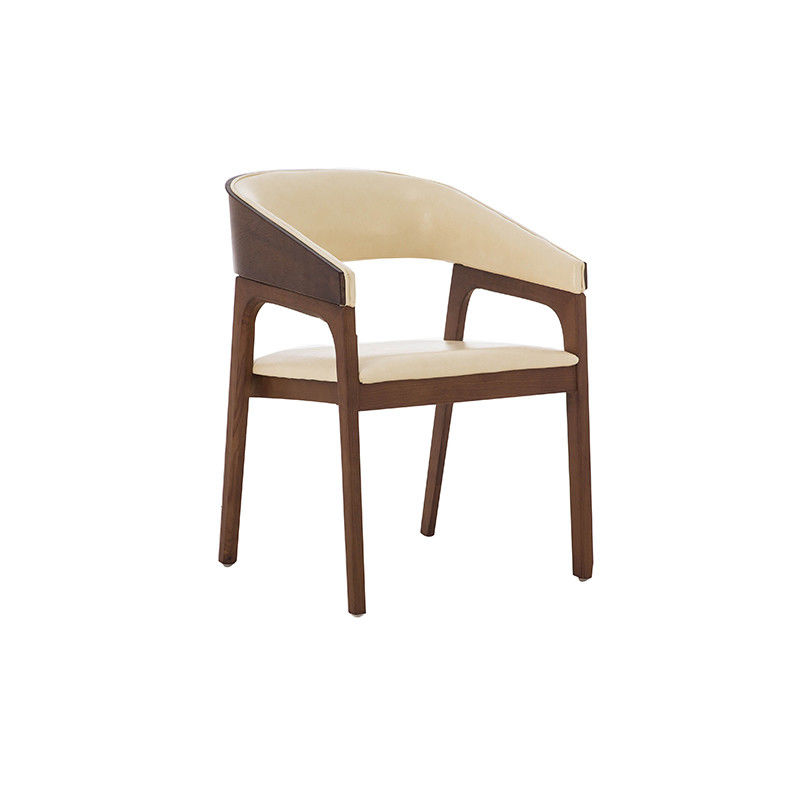 Nordic Solid Wood Design Presidential Chair Black Leather Furniture Note Armchair Chair For Restaurant Guarantee One Year
