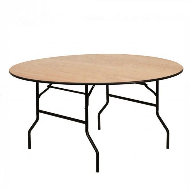 Design Round Wooden Banquet Wedding Folding Farm Table Dining Table for Event Rental and Dining Room Furniture