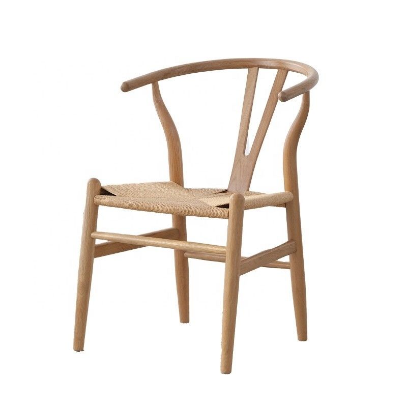 Handmade Solid Beach Wood Rope Woven Cushion Dining Y Chair NO Folded OEM Service Accepted Solid Wood