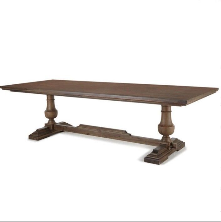 120cm*60cm*75cm Vintage Countryside Centre Dining Table with Curved Pine Wood