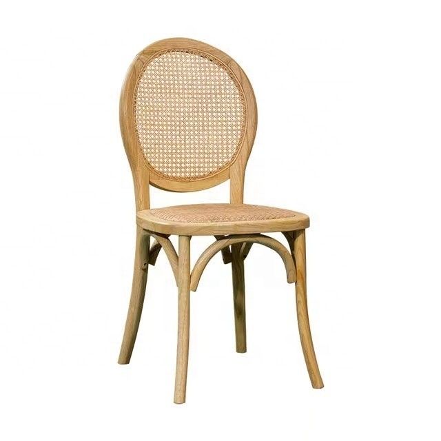 Hotel Banquet Event Dining Room Furniture Luxury Modern Stackable Rattan Wood Wedding Chairs for Elegant Seating