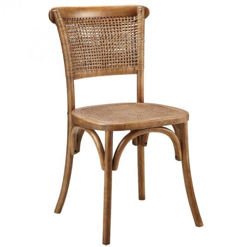 Hotel Furniture Wooden Cane Back Rattan Dining Chair for Wedding Banquet Reception Seating Arrangement